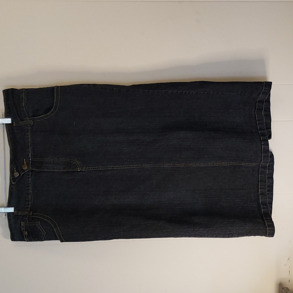 Women's Ashley Stewart Skirt Blue Five Pockets Plus Stretch